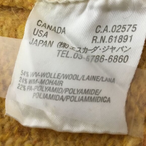 VTG ESCADA SPORT Wool Mohair Shawl Collar Cardigan M Mustard Artsy Boho Luxury - Picture 7 of 8